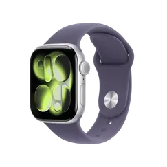 APPLE WATCH SERIES 11 GPS 46MM SILVER ALUMINIUM CASE WITH PURPLE FOG SPORT BAND - S/M