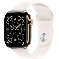 APPLE WATCH SERIES 11 GPS + CELLULAR 42MM GOLD TITANIUM CASE WITH LIGHT BLUSH SPORT BAND - S/M