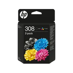 HP 308 Black/Tri-Color Original Ink Cartridge Combo 2-Pack