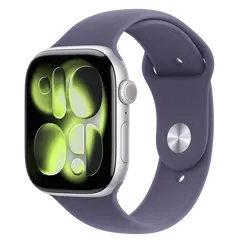 APPLE WATCH SERIES 11 GPS + CELLULAR 42MM SILVER ALUMINIUM CASE WITH PURPLE FOG SPORT BAND - M/L