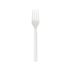 Garfos C-PLA Reutilizáveis 17cm Branco 100un