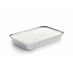 Embalagem Alimentar Alumínio 2100ml Retangular c/Tampa 100un