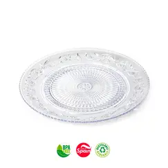 Pratos 25cm Plástico Reutilizável Cristal Transparente 1un