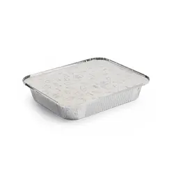 Embalagem Alimentar Alumínio 3200ml Retangular c/Tampa 100un