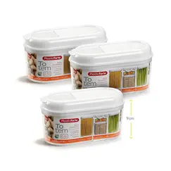 Caixa Multiusos 500ml Plástico c/Tampa Totem Branco 3un
