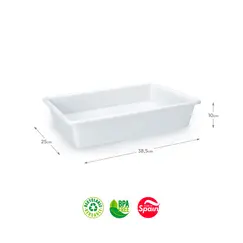 Tabuleiro Hotelaria 38,5x25x10cm 6L Branco