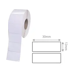 Etiquetas 030x12mm Brancas Rolo 2000un