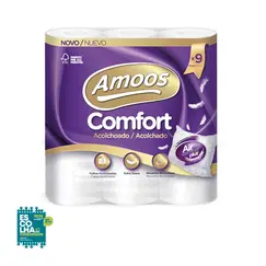 Papel Higiénico Doméstico 18mts 3Fls 48g Acolchoado 9 Rolos