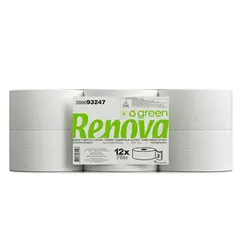 Papel Higiénico (Jumbo) 075mts 2Fls 34g Renova Green 12un