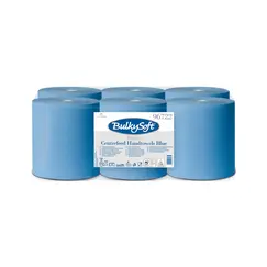 Rolo Toalhas Mão 150mx19cm 2Fls BULKYSOFT Picotado Azul 6un