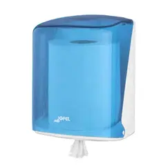 Dispensador Toalhas Rolo Extração Central Azul