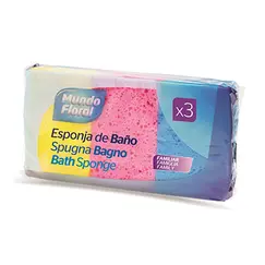 Esponja de Banho Retangular Cores Sortidas 3un