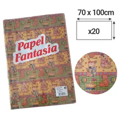 Papel Embrulho 70cmx1m Infantil 20 Folhas
