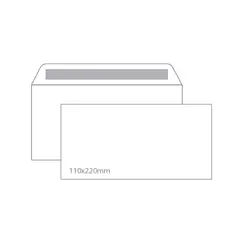 Envelopes 110x220mm DL s/janela Branco 090g Autodex 500un