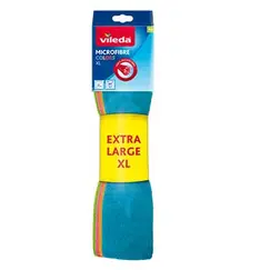 Pano Microfibra 36x38cm Vileda XL Colors Sortido Pack 4un