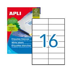 Etiquetas 105x037mm 100Fls Apli 1600un
