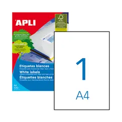 Etiquetas 210x297mm 100Fls A4 Apli 100un