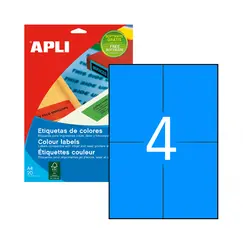 Etiquetas 105x148mm 20Fls A4 Azul Apli 80un