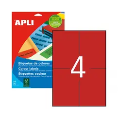 Etiquetas 105x148mm 20Fls A4 Vermelho 80un