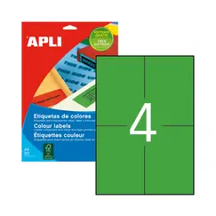 Etiquetas 105x148mm 20Fls A4 Verde Apli 80un
