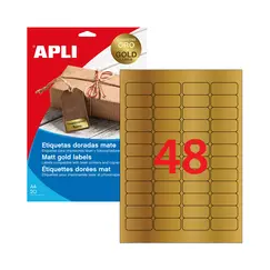 Etiquetas 045,7x021,2mm 20Fls A4 Dourado Apli 960un