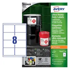 Etiquetas Ultra-Resistentes 105x74mm Avery 50 Folhas 400un