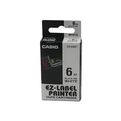 Fita Gravação Casio XR-6WE1 Preto/Branco 6mm