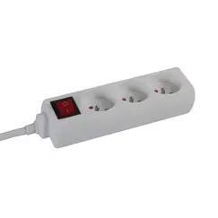 Bloco 3 Tomadas + Interruptor Cabo 1,5mts