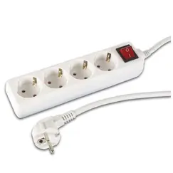 Bloco 4 Tomadas + Interruptor Cabo 3mts