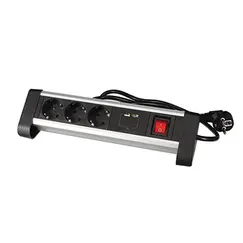Bloco de Secretária 3 Tomadas + 2 portas Carregamento USB-A