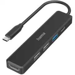 HAMA USB-C MULTIPORT HUB, 5 PORTS, 3 X USB-A, USB-C, HDMI - 200117