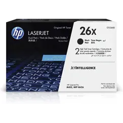 HP 26X original LaserJet Toner cartridge CF226XD Black High Yield 2-pack