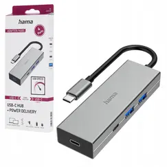 HAMA USB HUB 4 PORTS USB 3.2 GEN1 5GBIT/S + POWER