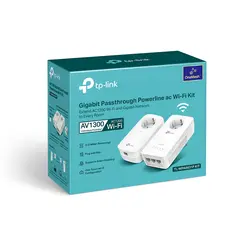 TP-LINK AV1300 Gigabit Passthrough Powerline ac Wi-Fi Kit 300Mbps at 2.4GHz + 867Mbps at 5GHz 1300Mbps