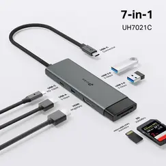 TP-LINK USB Type-C 7-Port Hub 1x USB-C Connector 1x HDMI 4K 60Hz Port 1x USB-C PD 100W Port 1x SD + 1x microSD TF up to 200MBps Port