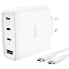 TRUST MAXO USB 65 Watt GAN 4-Port Charger 3 USB-C + 1 USB-A + Cable White