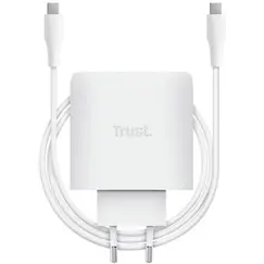 TRUST MAXO Universal USB-C 65 Watt GAN Power Supply Apple PC 1 Port + Cable White