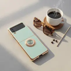SAMSUNG Z FLIP8 MAGNETIC SILICONE CASE WITH Z RING  WHITE