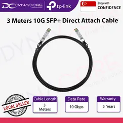 TP-LINK 3M Direct Attach SFP+ Cable for 10 Gigabit Connections