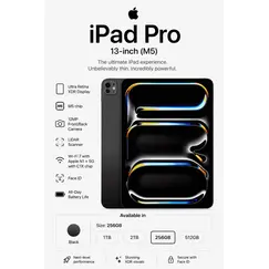 APPLE 13inch iPad Pro Wi-Fi + Cellular 2TB with standard glass Space Black