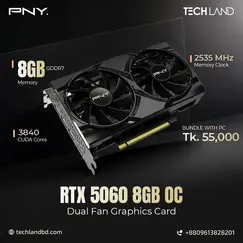 PNY GeForce RTX 5060 8GB Single Fan 8GB GDDR7 HDMI/DP VGA