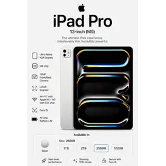 APPLE 13inch iPad Pro Wi-Fi + Cellular 1TB with standard glass Silver