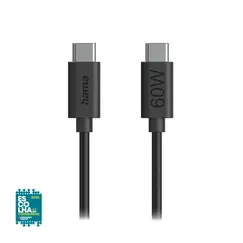 Cabo USB-C 2.0 Macho/USB-C Macho 60W 1,2m Preto