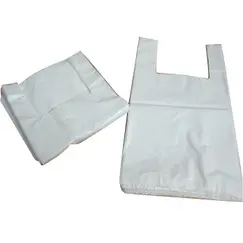 Sacos Plástico Alças 30x40cm Branco Pack 5Kg