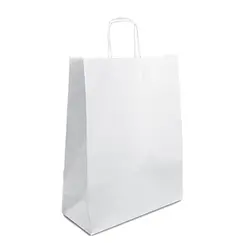 Saco 24x09x31cm Papel 090g c/Asas Branco 1un