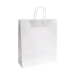 Saco 32x11x39cm Papel 100g c/Asas Branco 1un