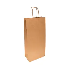 Saco 18x10x39cm 2 Garrafas Papel 100g c/Asas Kraft 1un