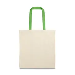 Saco de Compras 100% Algodão Alças em Verde Compridas