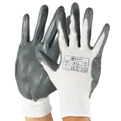 Luvas em Malha Nitrilo Tamanho 10 (XL) Cinzentas (Par)