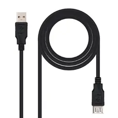 Cabo USB-A 2.0 Macho / Fêmea 3m Preto